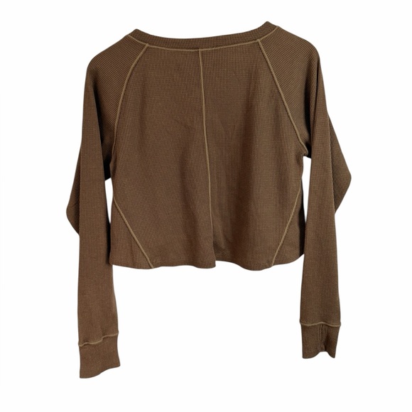 Free People Intimately Early Night Crop Sleep Top Waffle Knit Women’s Sz Small - Picture 4 of 11